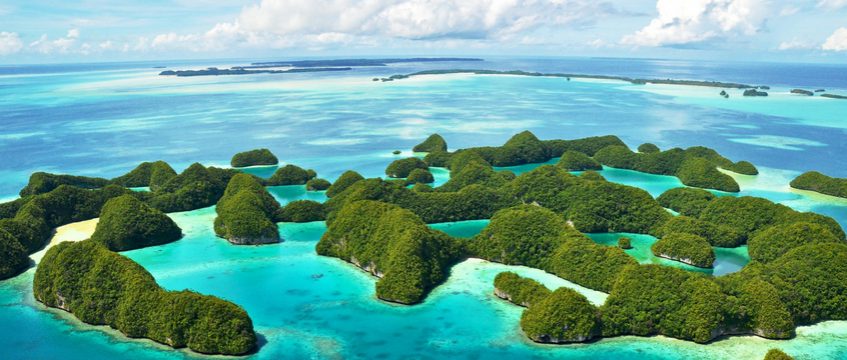Oceania Island blue sea green flora