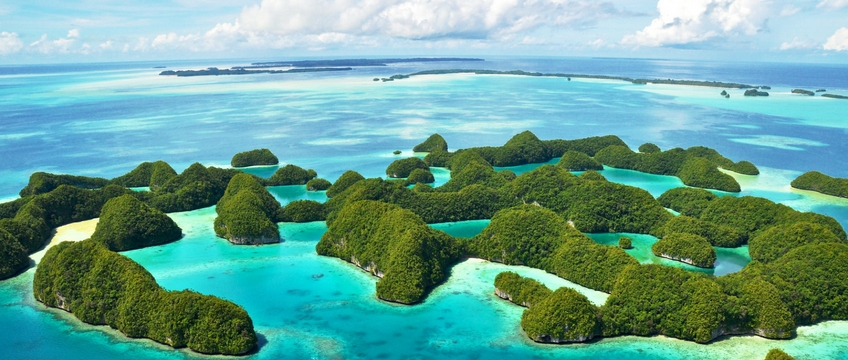 Oceania Island blue sea green flora