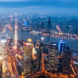 Beautiful image of Shanghai thriving in the digital economy.