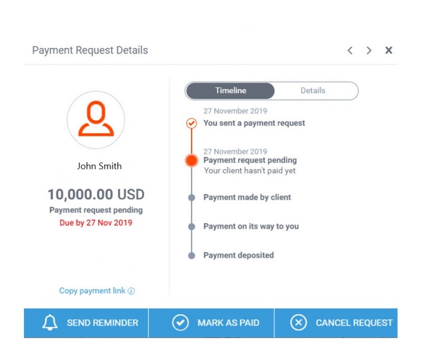 request a payment