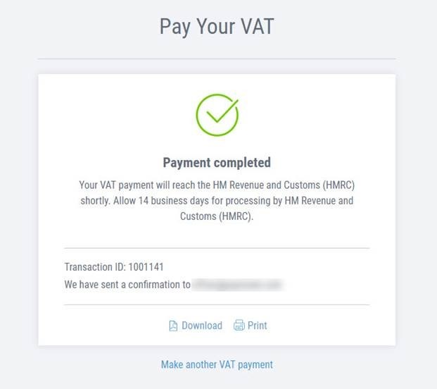 pay your vat confirmation
