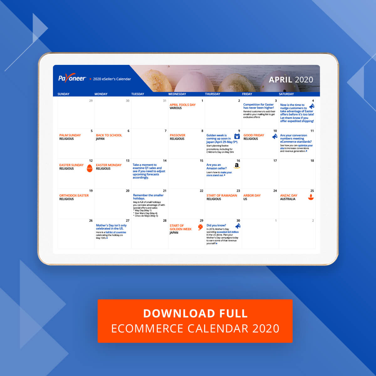 Full eCommerce Holiday Calendar Download