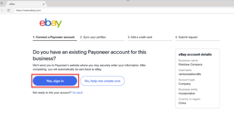 existing payoneer account sign in