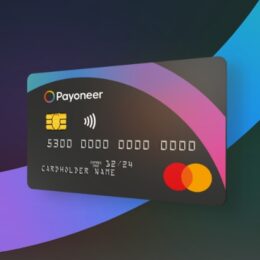 Visual de la tarjeta mastercard Payoneer