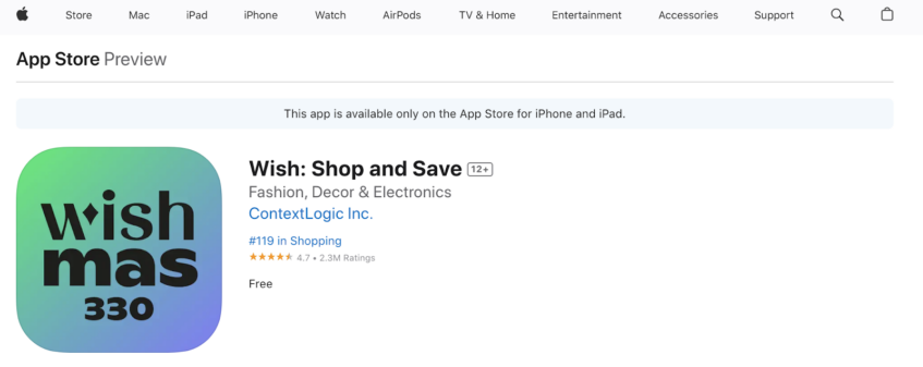 wish app store