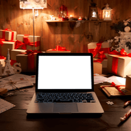 Laptop gifts ecommerce holiday Christmas winter season shopping