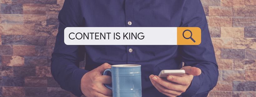 Image saying content is king